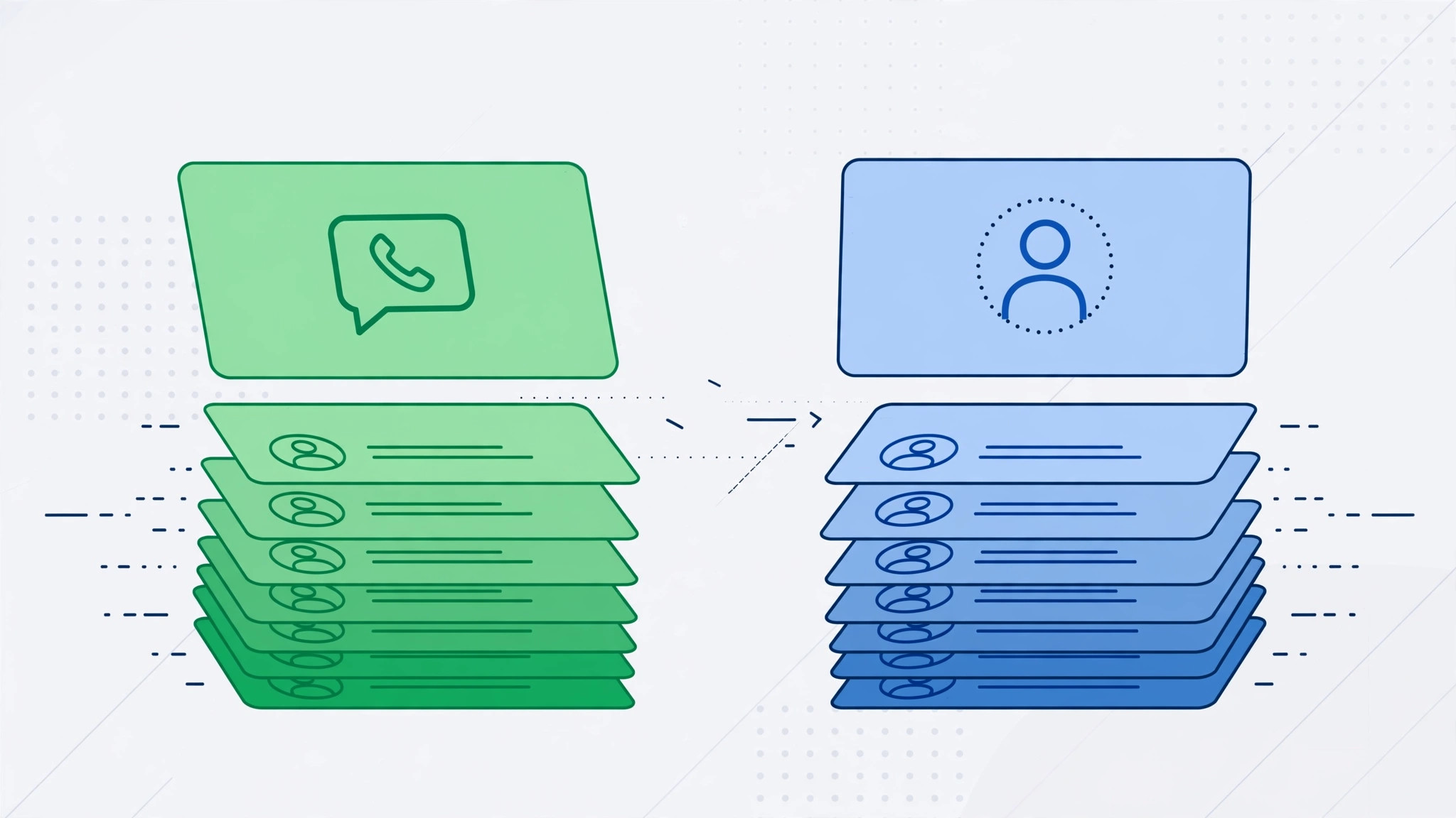 Illustration of WhatsApp chats being separated from the iPhone contacts list