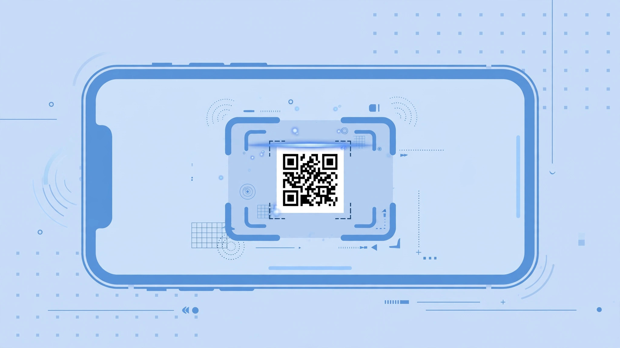 iPhone scanning a QR code with the built-in Camera app showing the notification banner