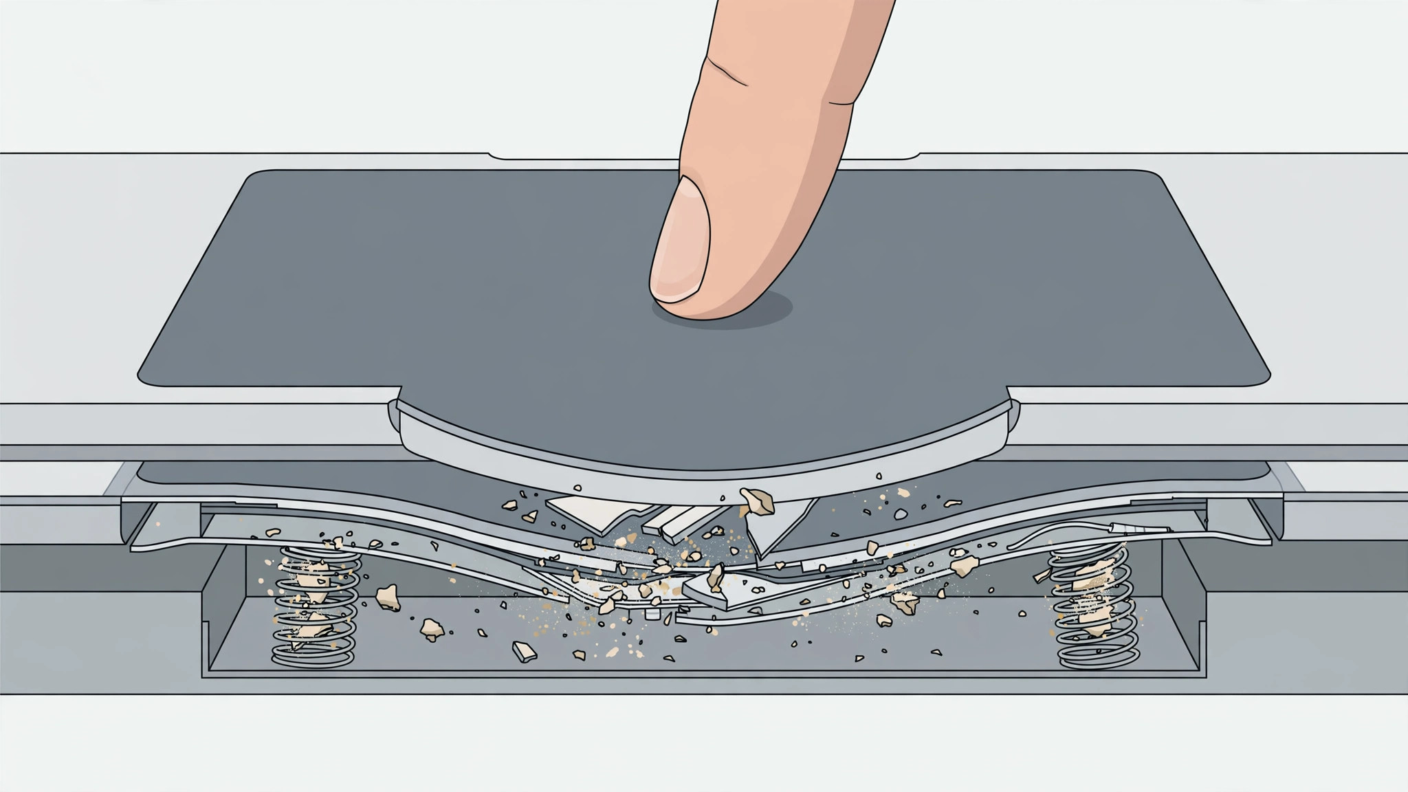 MacBook trackpad sticking with a finger pressing an unresponsive click area