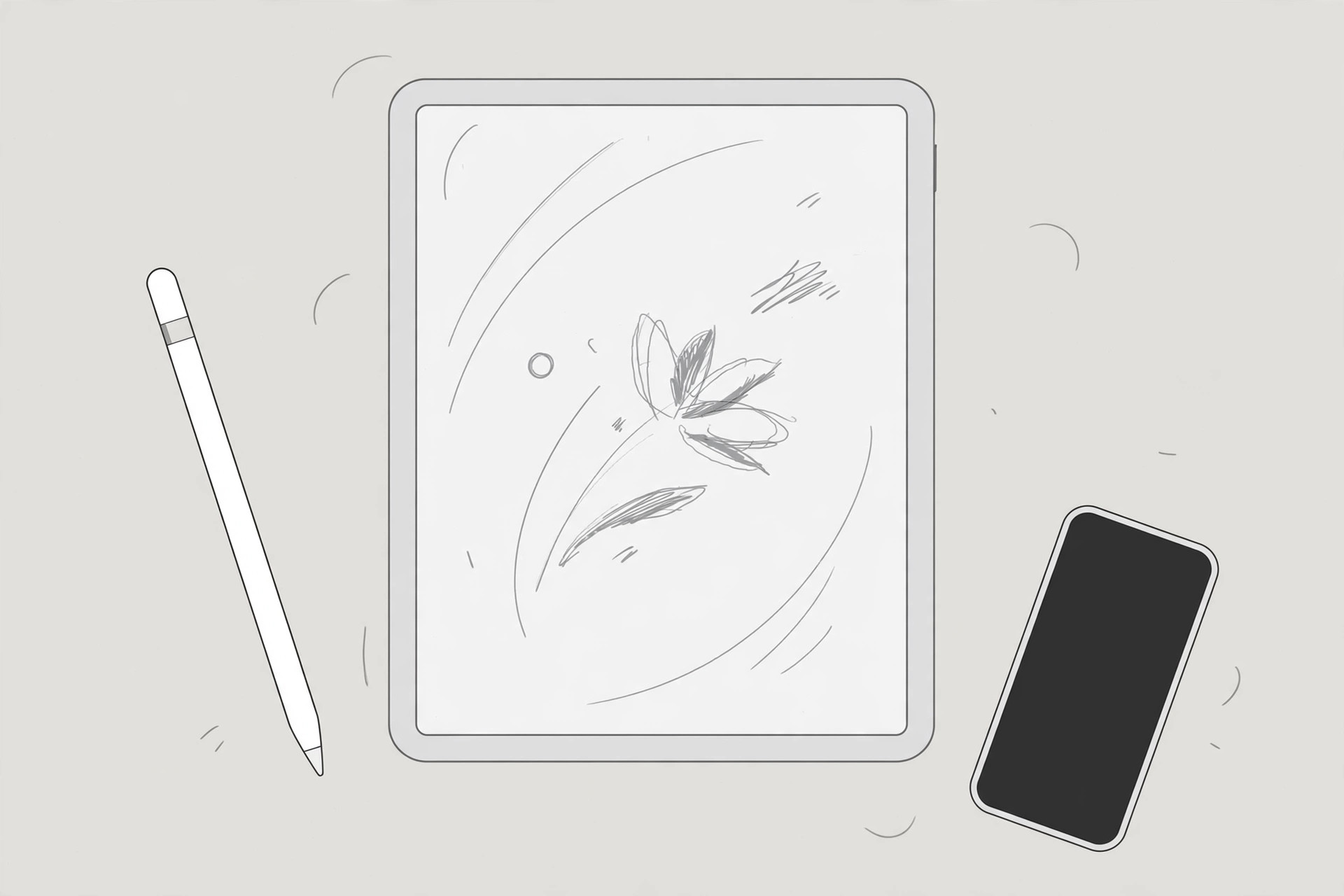 Apple Pencil held next to an iPhone to illustrate stylus compatibility