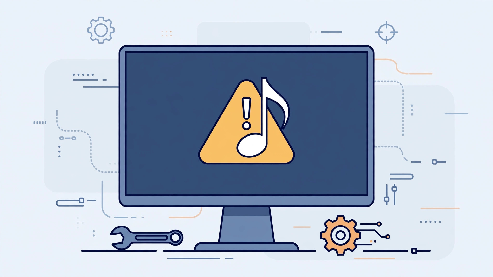 Windows error warning dialog on a monitor representing the iTunes webkit.dll launch error