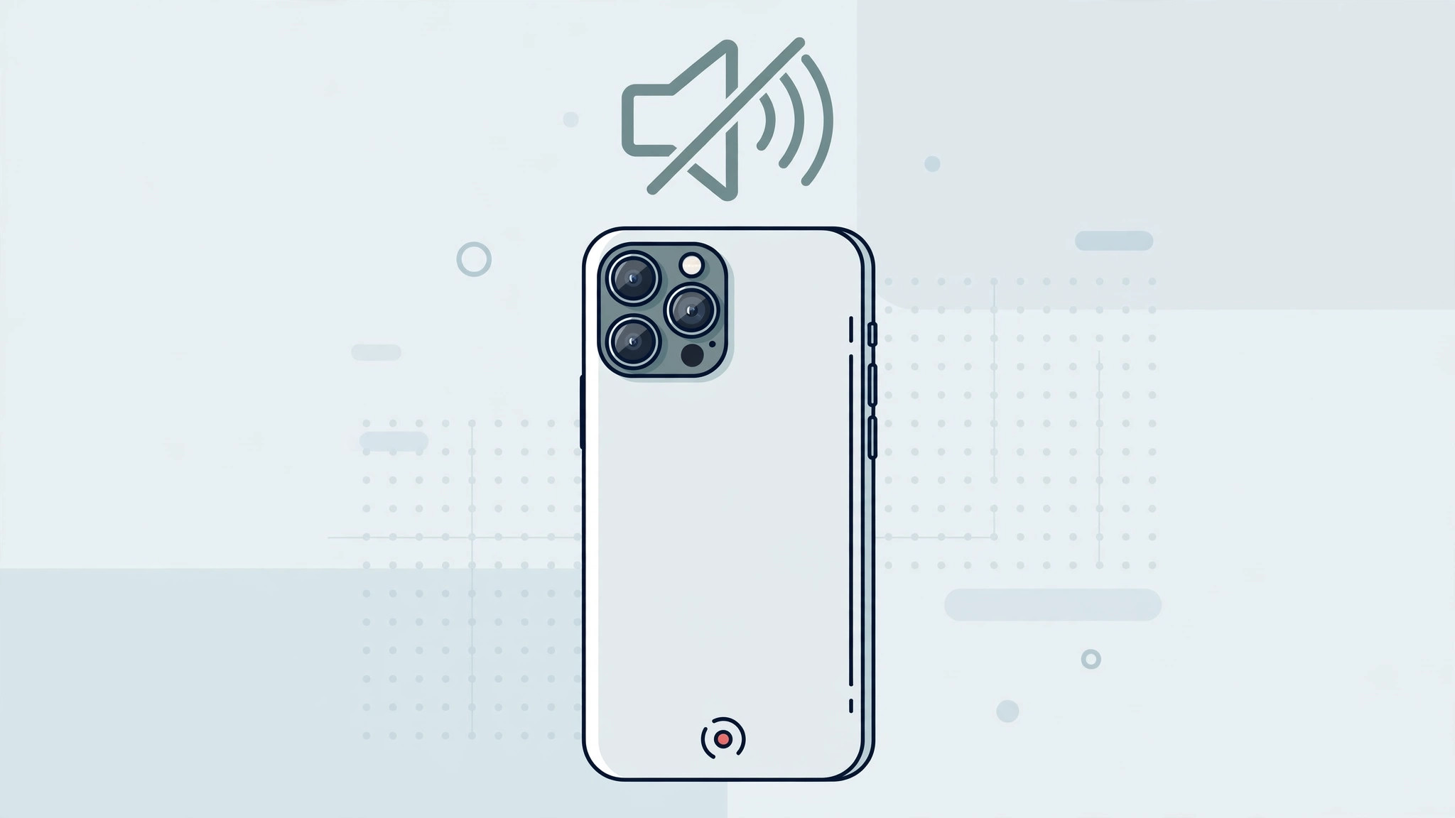 iPhone with video camera and crossed-out speaker icon showing no sound recorded during video