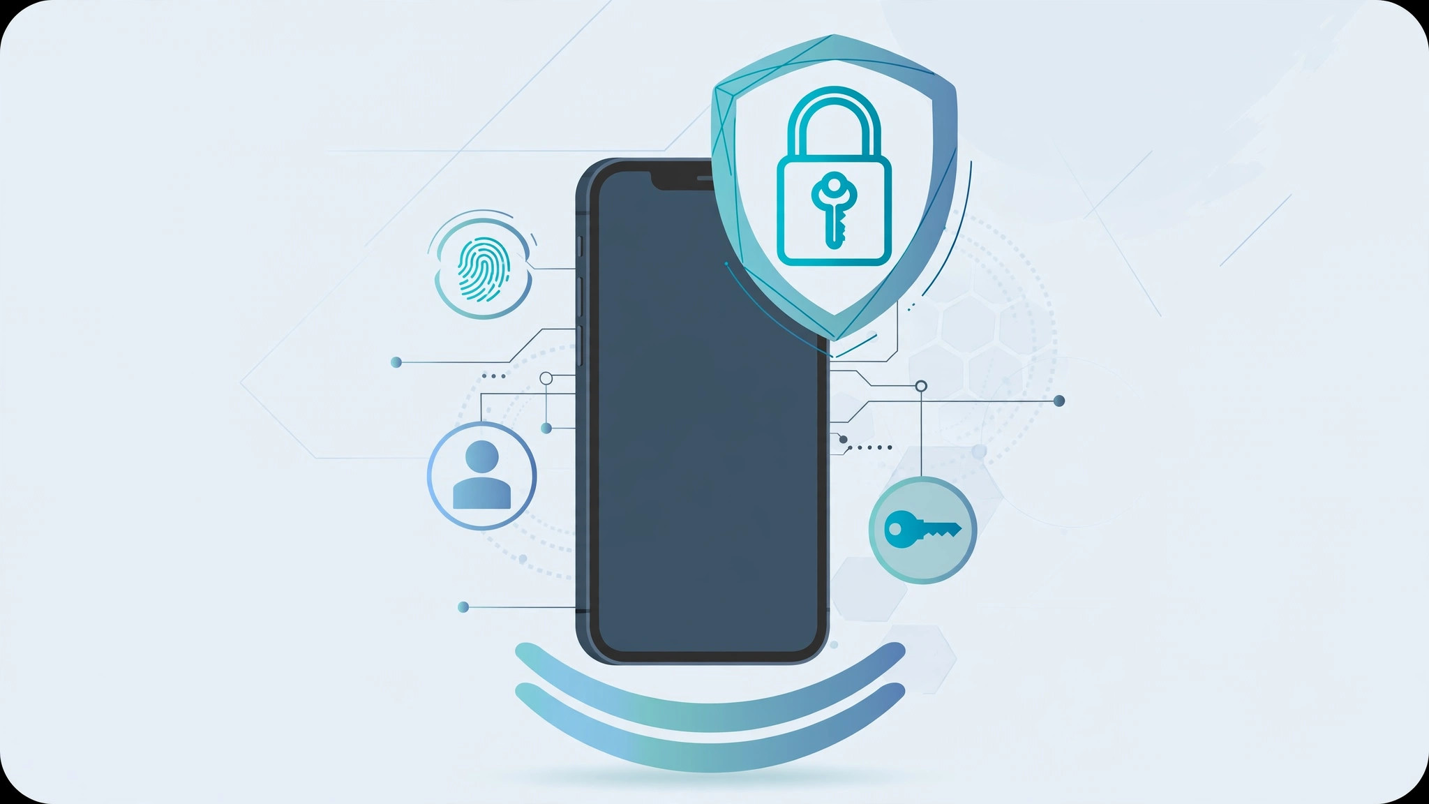 Illustration of a thief's methods to unlink an iPhone from an Apple ID: passcode theft, phishing pages and SIM swap