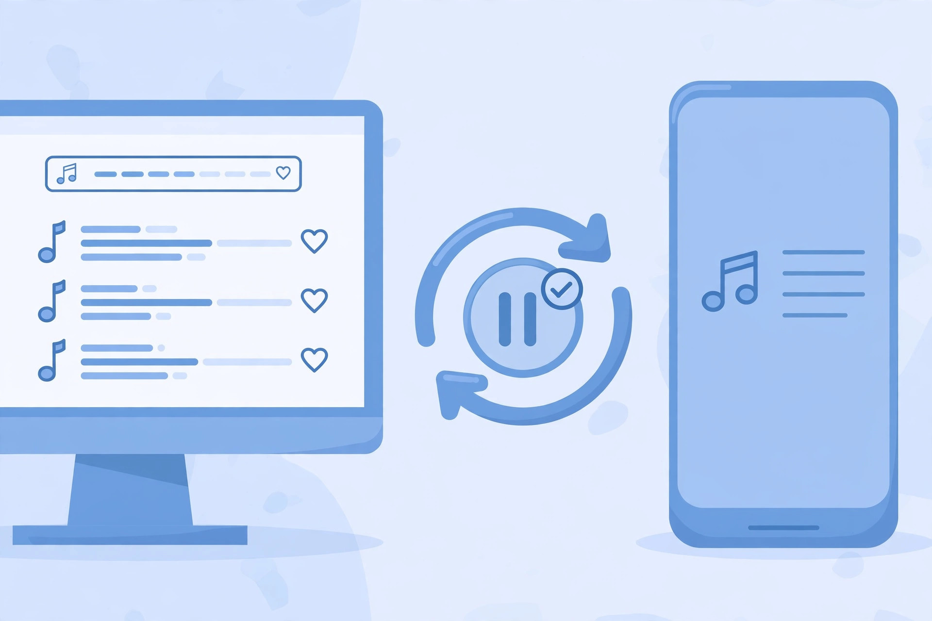 iTunes library with a playlist syncing songs to an iPhone via iCloud Music Library