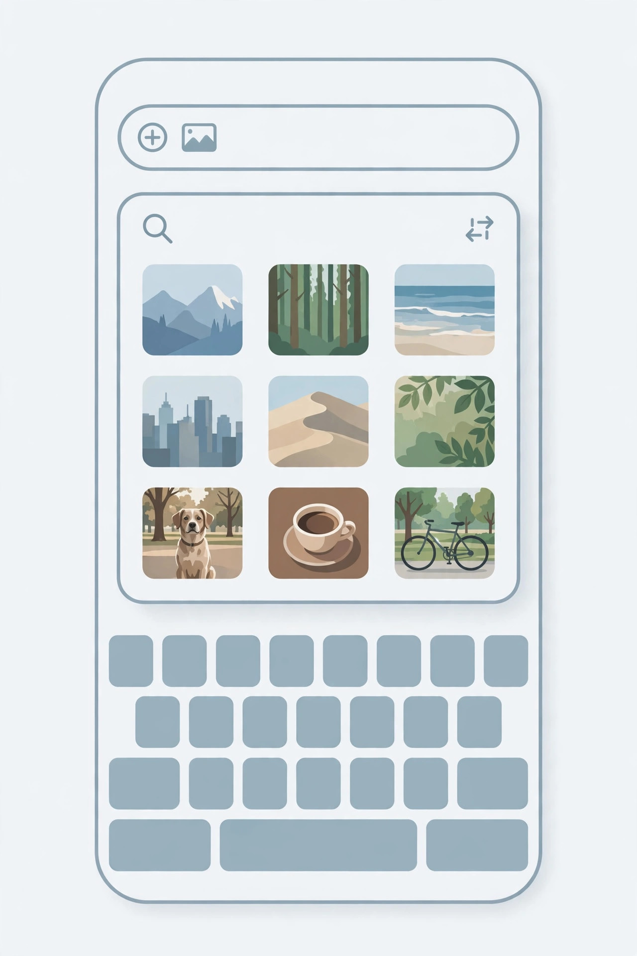 iMessage conversation with the Messages app drawer open showing the #images image-search app