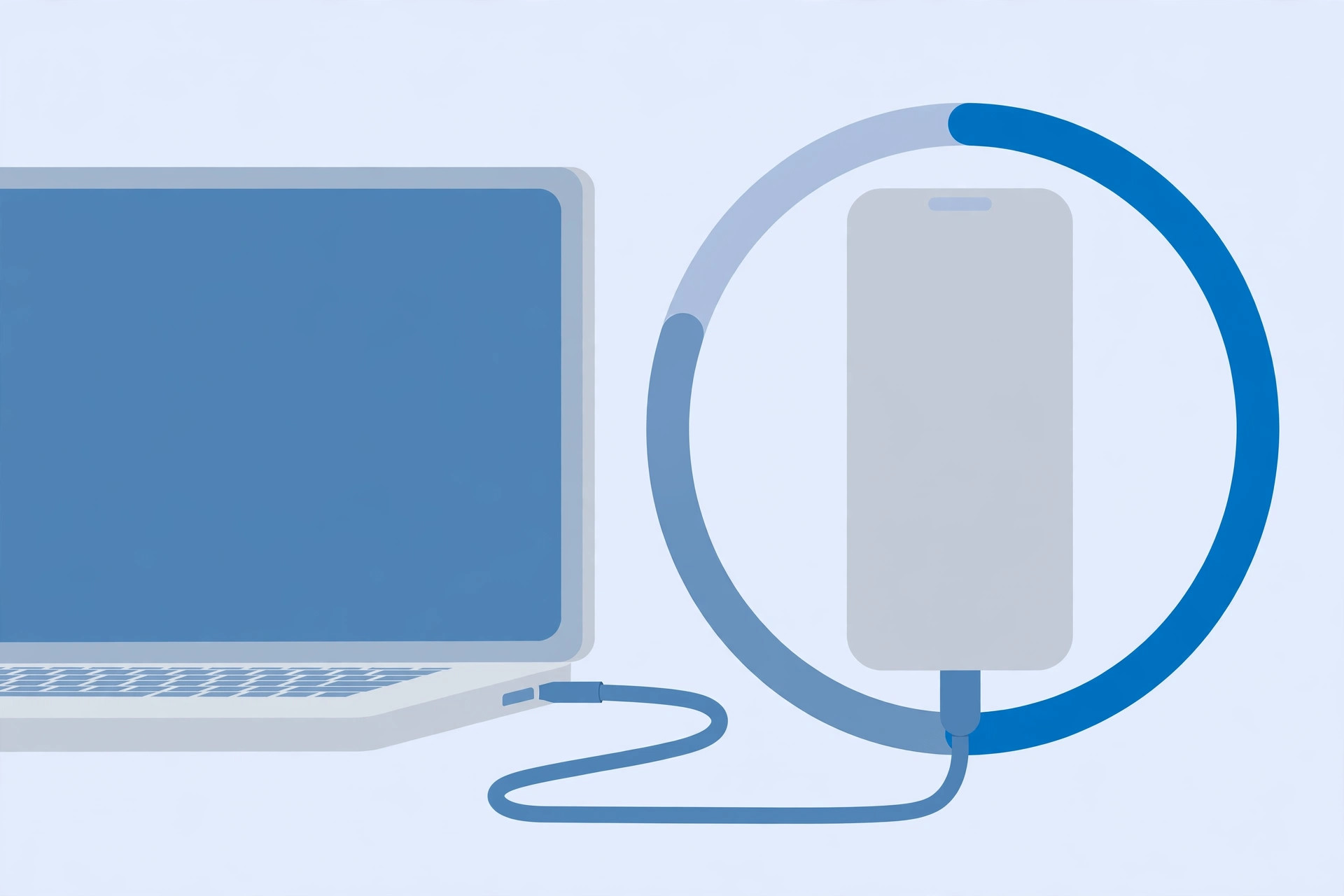 iPhone connected to a computer to restore iOS 17 firmware