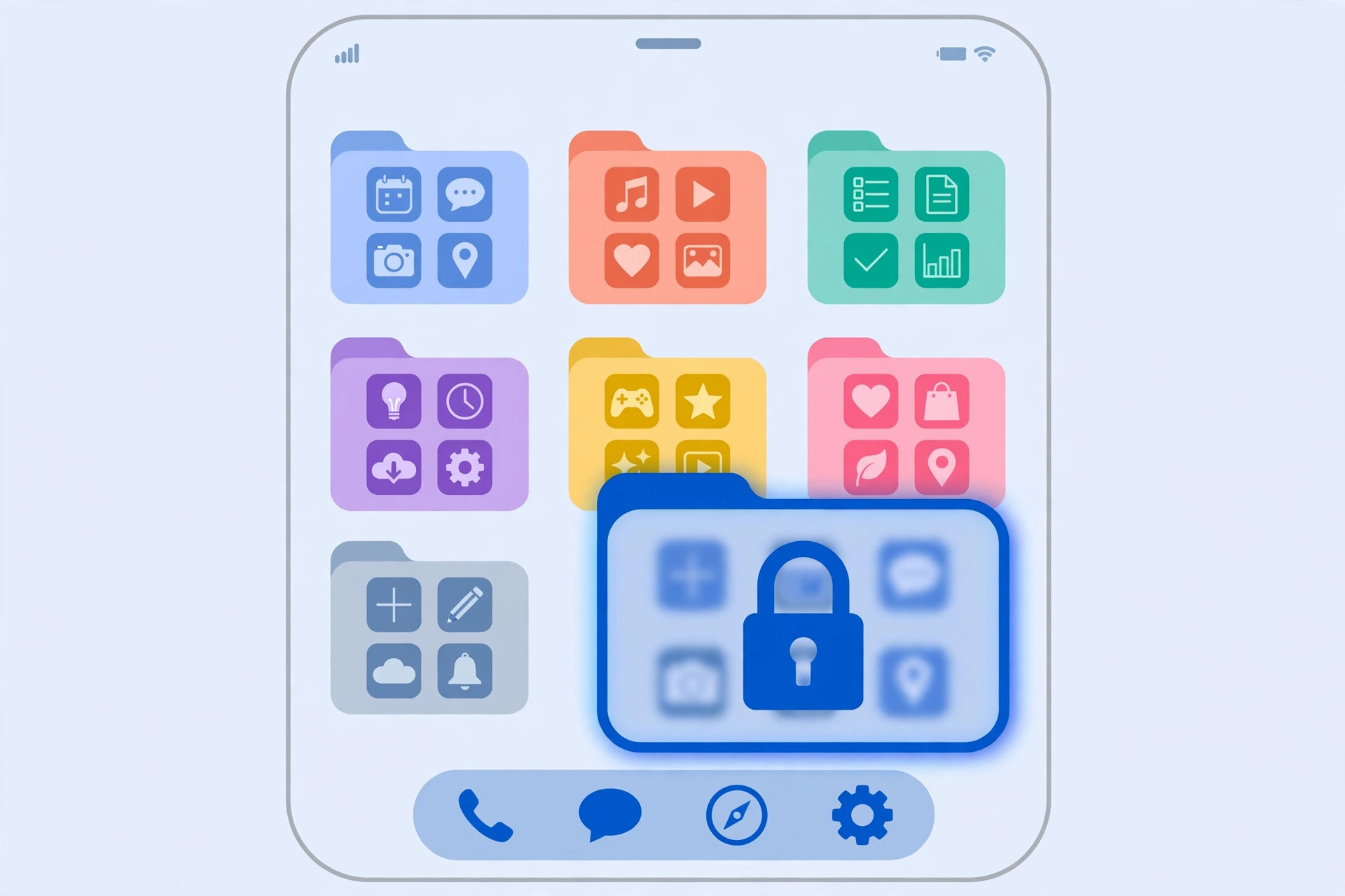 Hidden apps folder at the bottom of the iOS 18 App Library