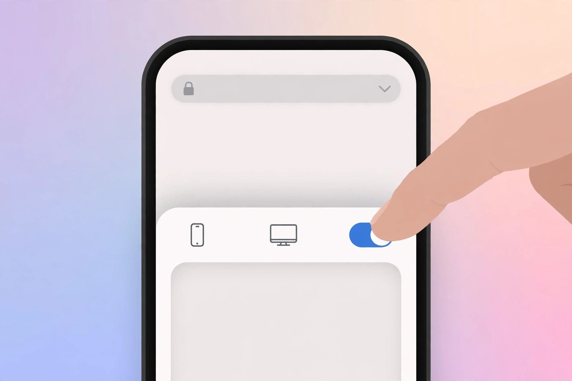 Safari on iPhone showing the Request Desktop Website option in the page settings menu