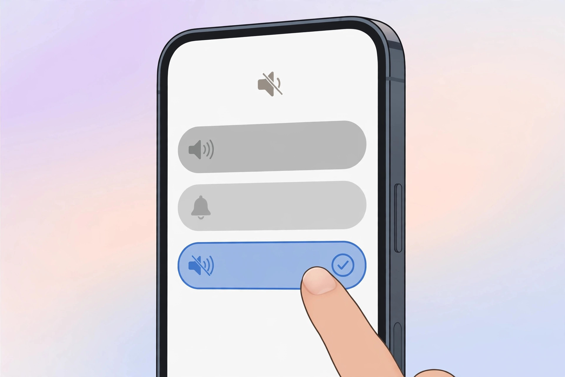 iPhone Sounds & Haptics settings screen with the ringtone list open